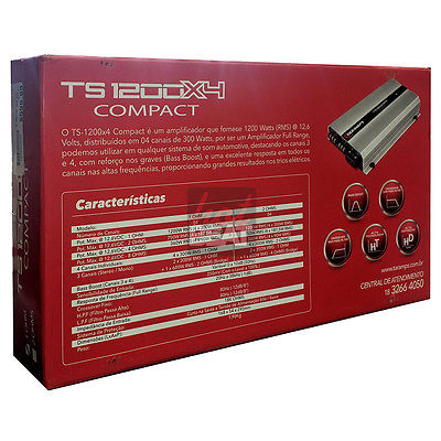 Taramps TS1200X4 1 Ohm 4-Ch Class D Car Amplifer Bass Boost Amp