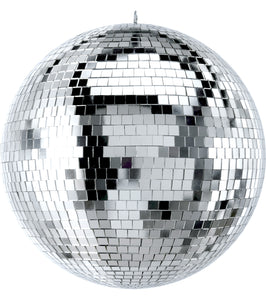 40" inch Mirror Disco Ball Bright Silver Reflective Indoor DJ Sphere with Hanging Ring for Lighting