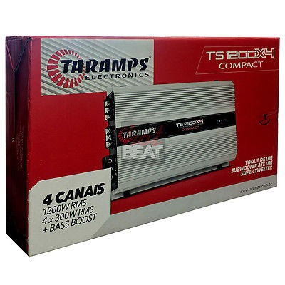 Taramps TS1200X4 1 Ohm 4-Ch Class D Car Amplifer Bass Boost Amp