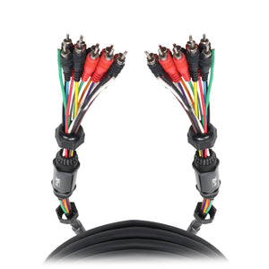 25' ft 10 RCA Channel + 3 Power Cable for Marine and Car Audio - Medusa Style Cable