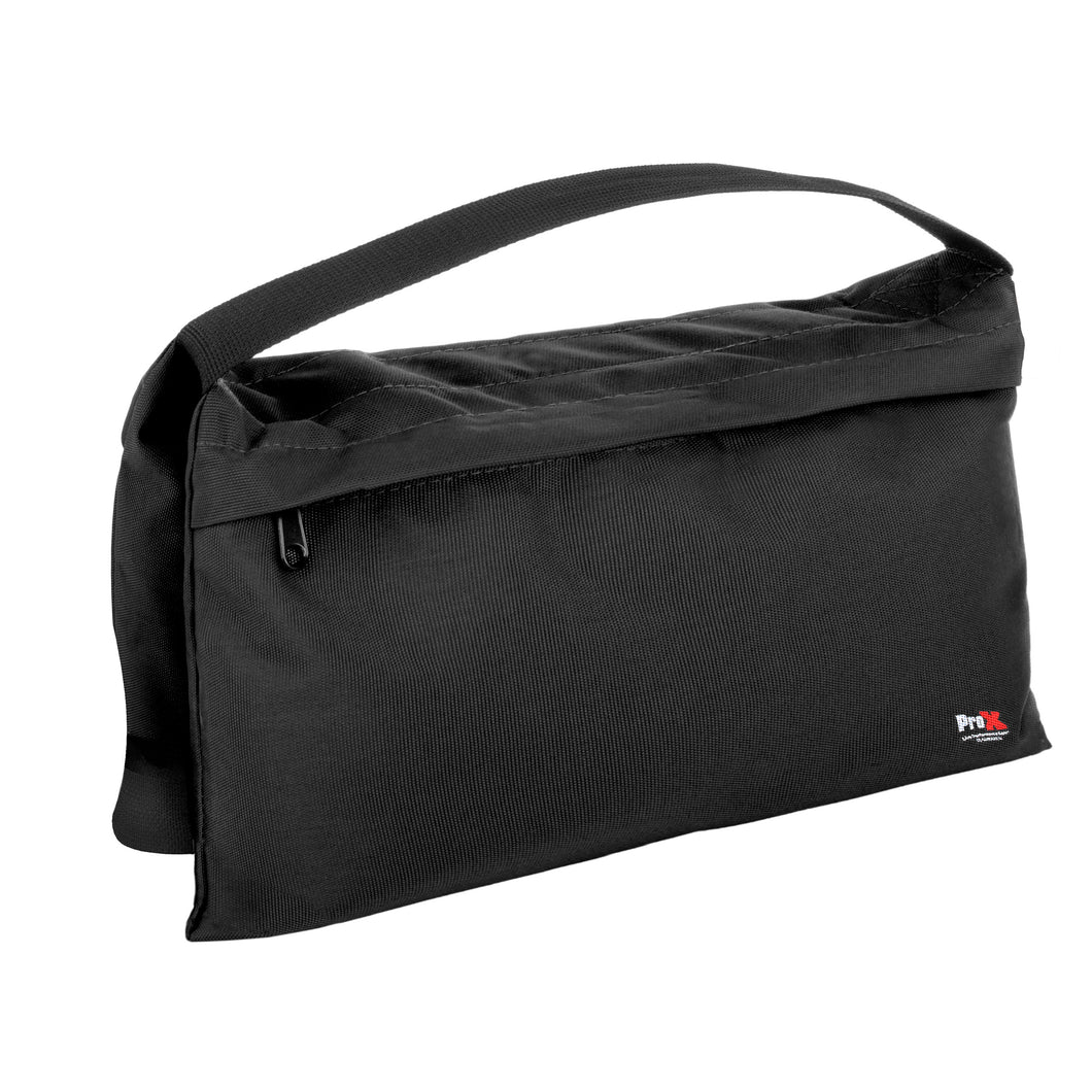 50lb Capacity Black Double Zipper Saddlebag Sandbag - Empty