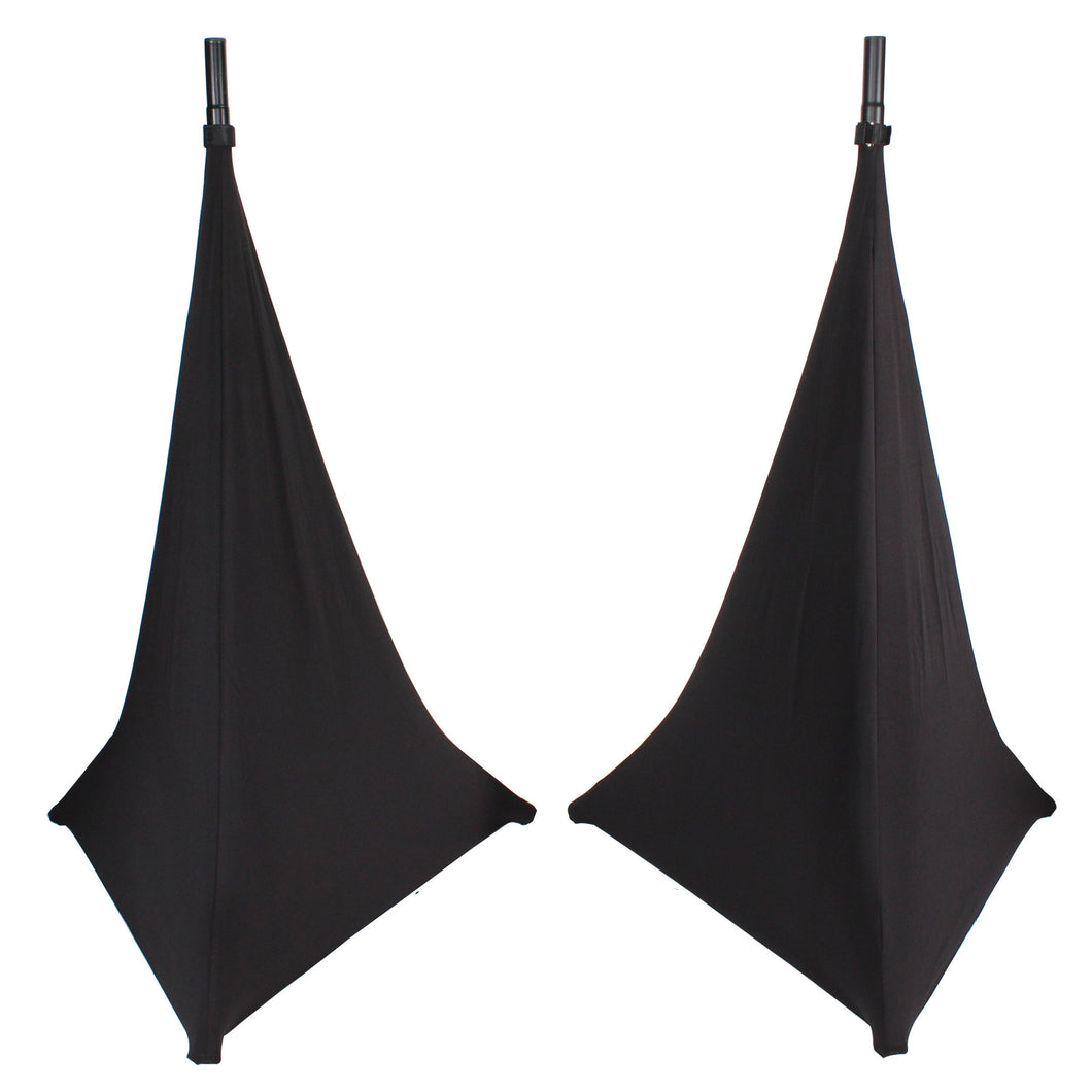 2 Pack Lycra Cover Scrim for Speaker Tripod or Lighting Stand  2 Sided - Black