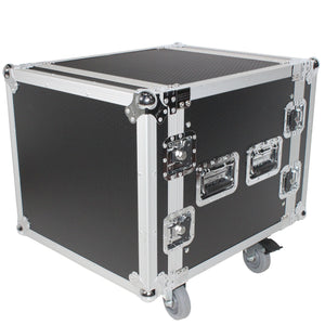 10U Space Amp Rack Mount ATA Flight Case 18 Inch Depth W-Casters | Shipped Disassembled