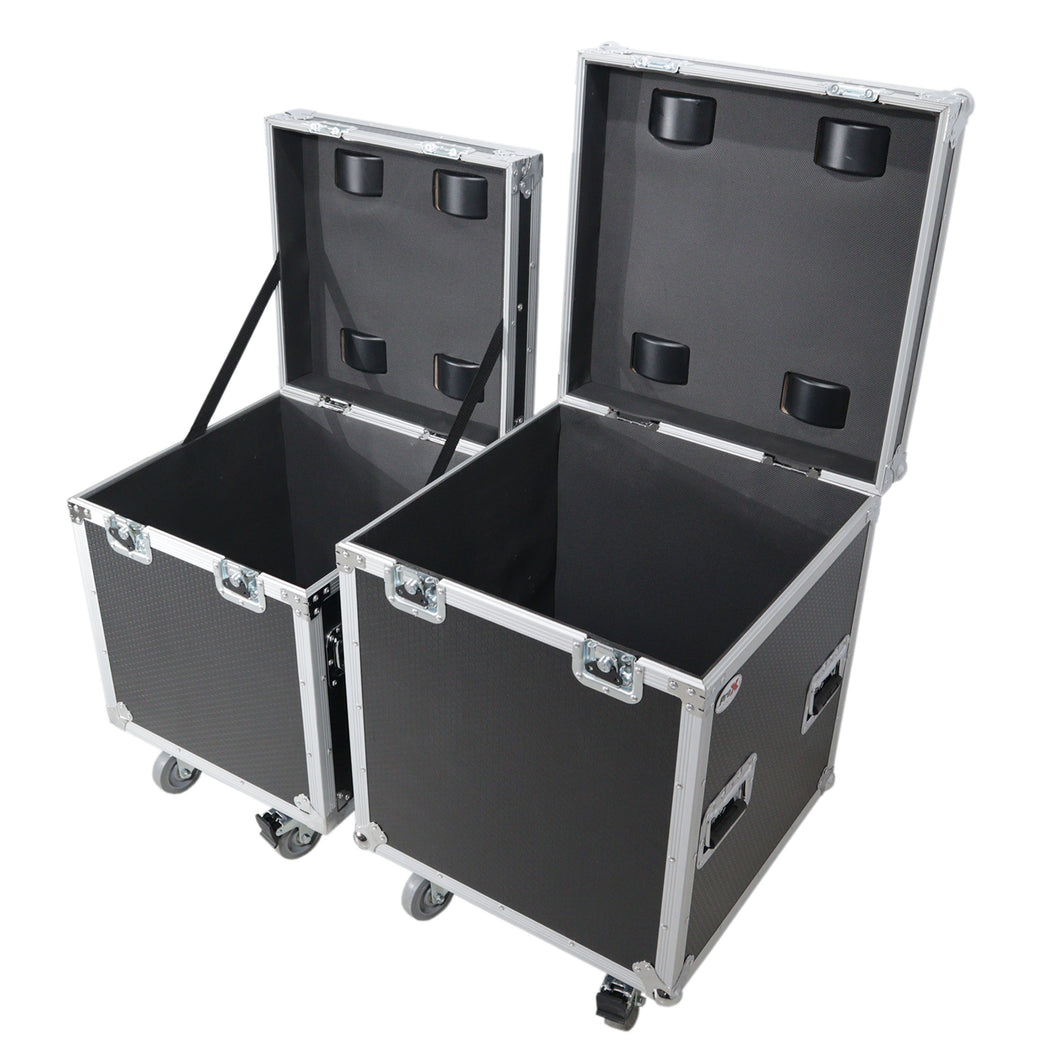 Package of 2 Utility ATA Flight Travel Storage Road Case – Includes 1-Large 1-Medium with 4